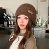 New wool hat women's autumn and winter big head circumference wool thickened warm ear protection knitted stacking hat cold hat