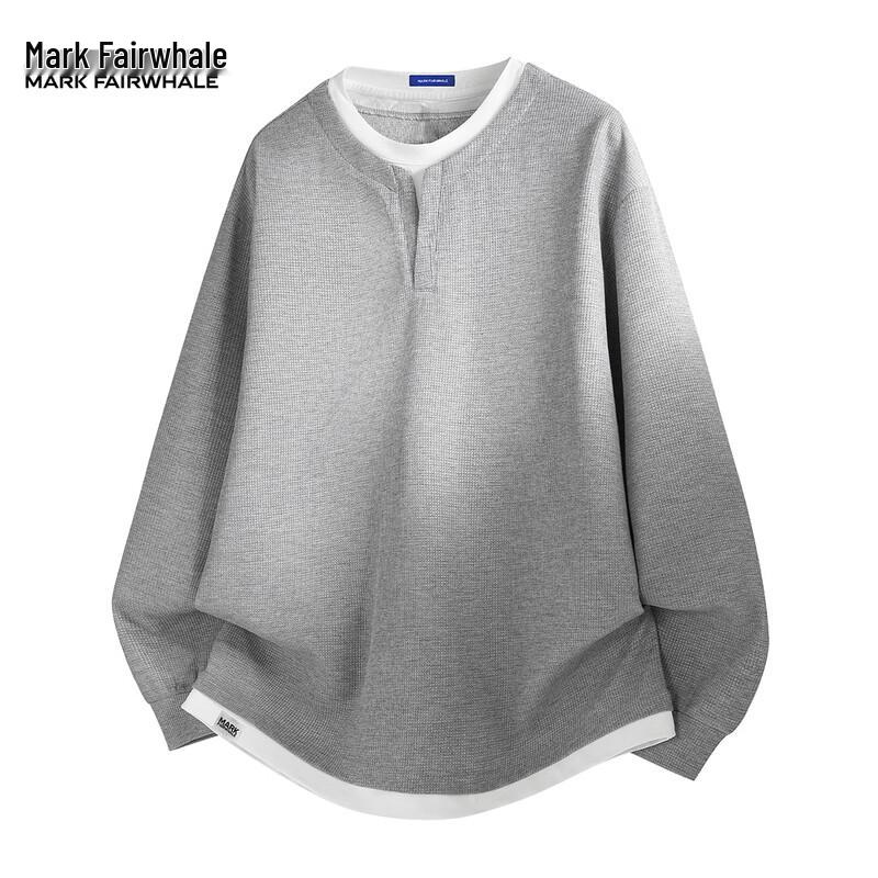 Mark Fairwhale Men's Fake Two-Piece Long-Sleeve Sweatshirt