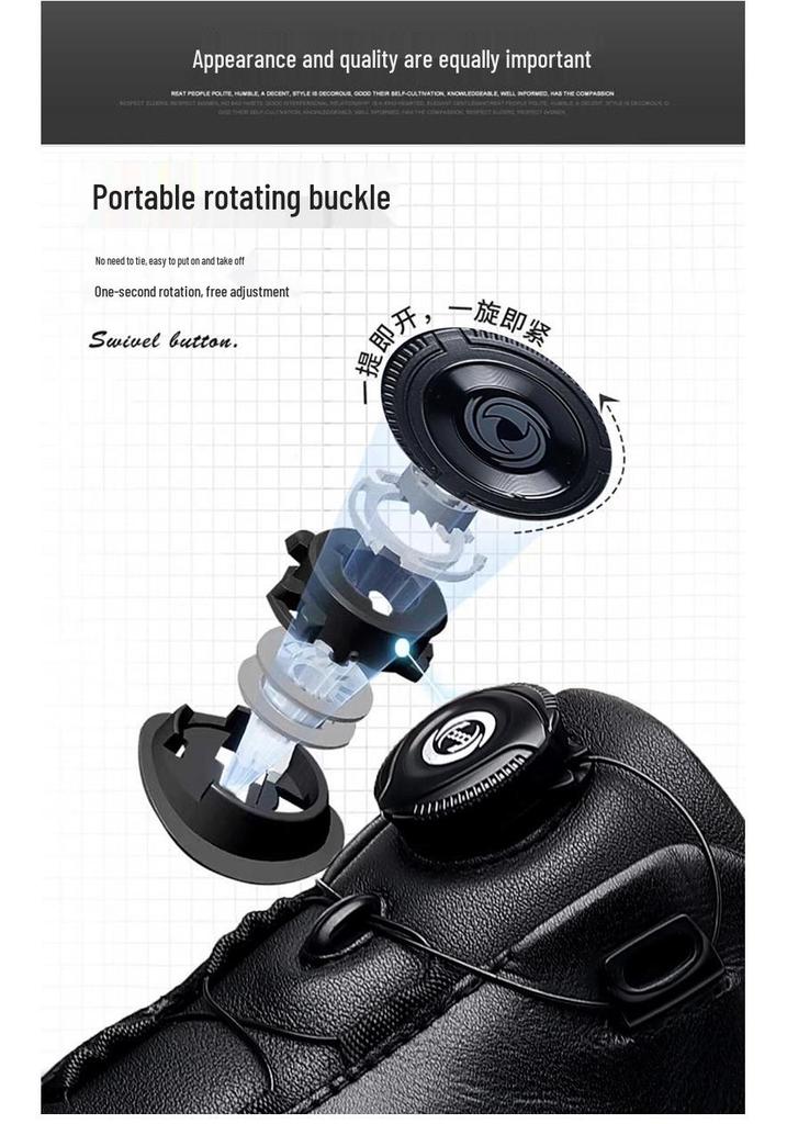 Men's Spring 2026 Rotating Buckle Leather Shoes - Business Casual, Outdoor Fashion, Sports, Travel, and Mountaineering.