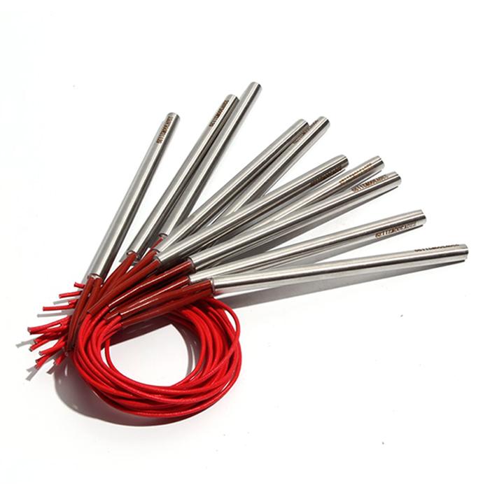 FCABA 10PCS 6mm 120~135mm 201SUS Single Head Dual Heating Tube 110V/220V/380V 200W Cartridge Heater Electric Resistance Element