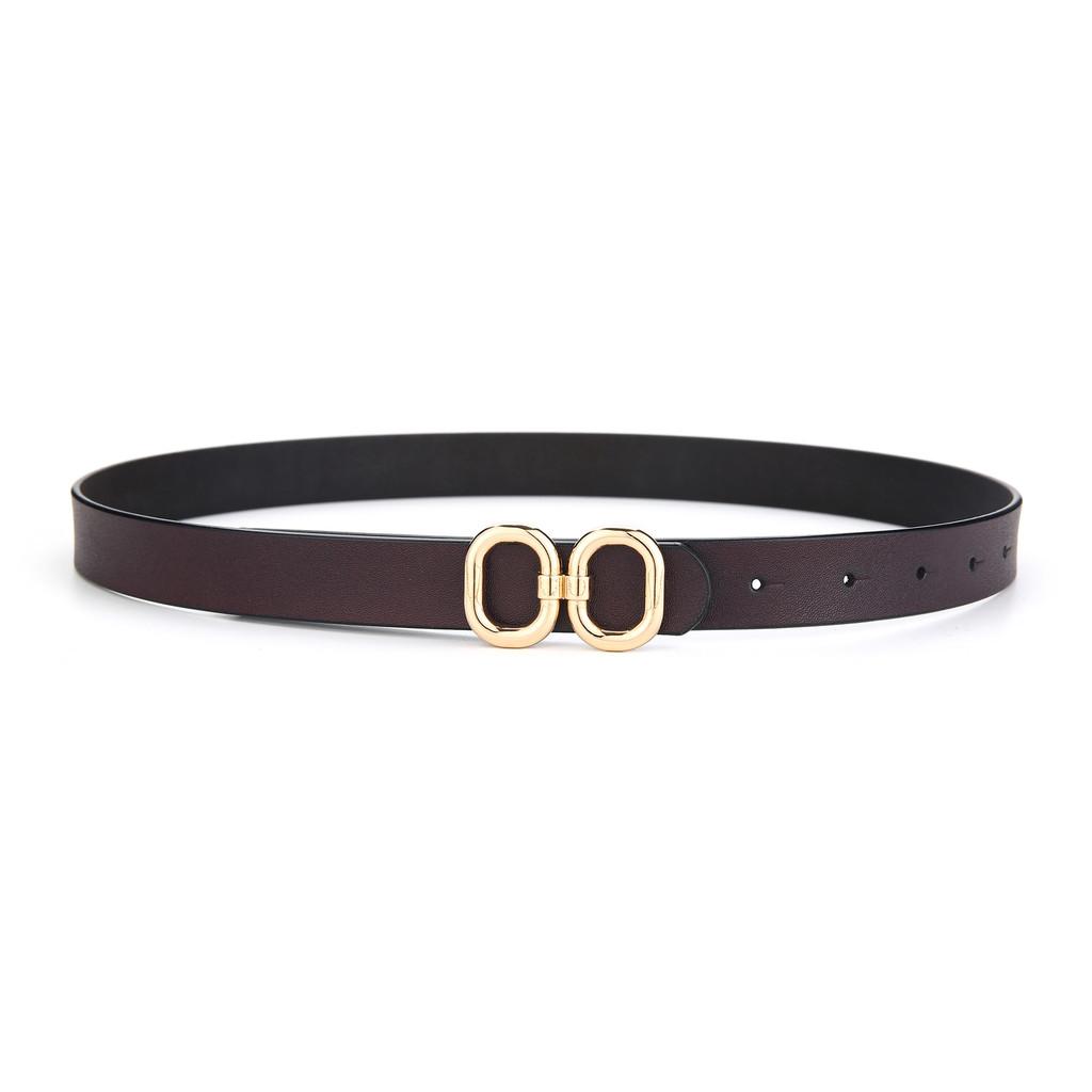 

Minimalist Leather Belt For Women With Smooth Buckle Stylish Office Accessory Short Brown,105cm