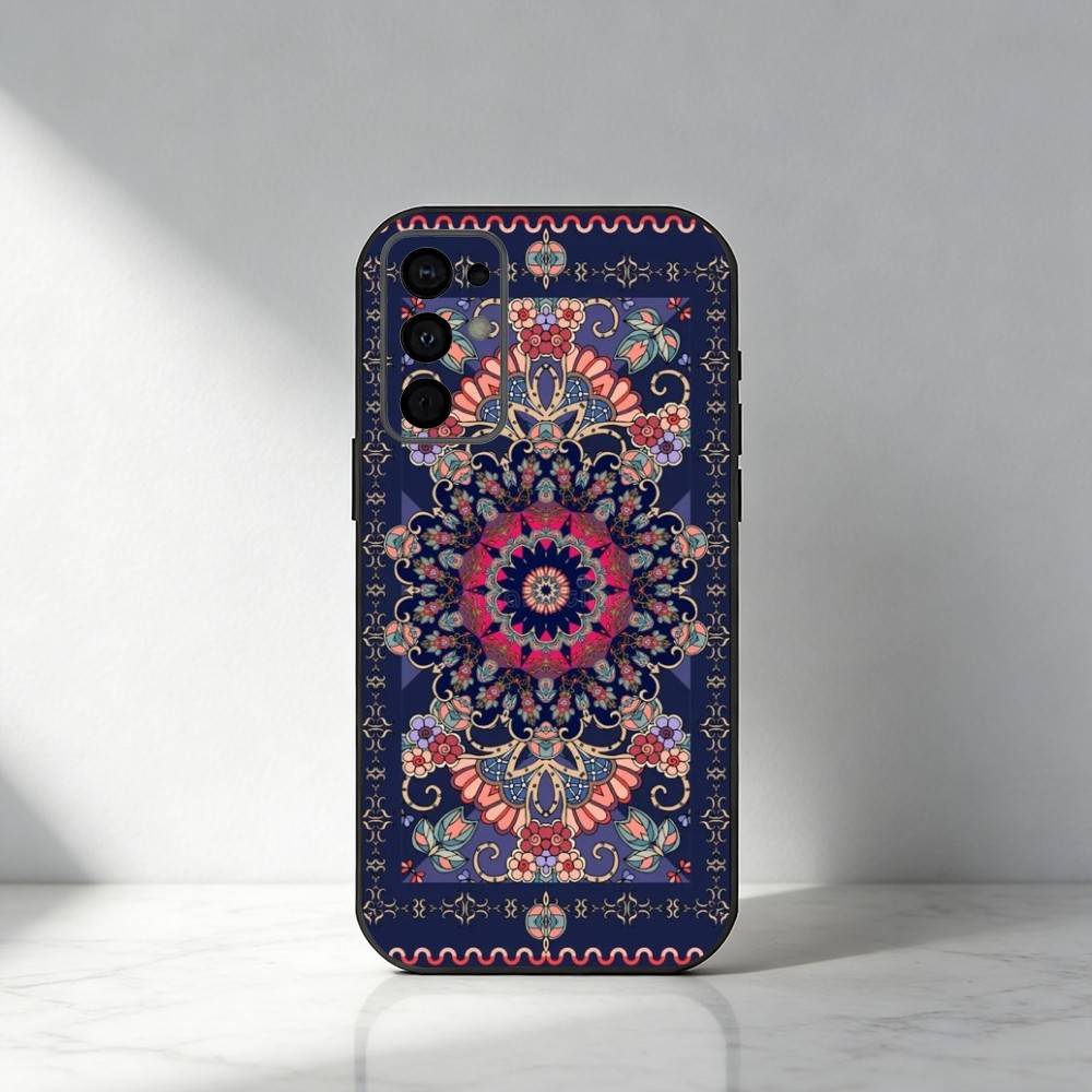 

Персидский Ковер Цветочный Узор Чехол для Телефона Для Samsung S25,S24,S21,S22,S23,S30,Ultra,S20,Plus,Fe,Note,5G Черный Чехол Samsung S21lite