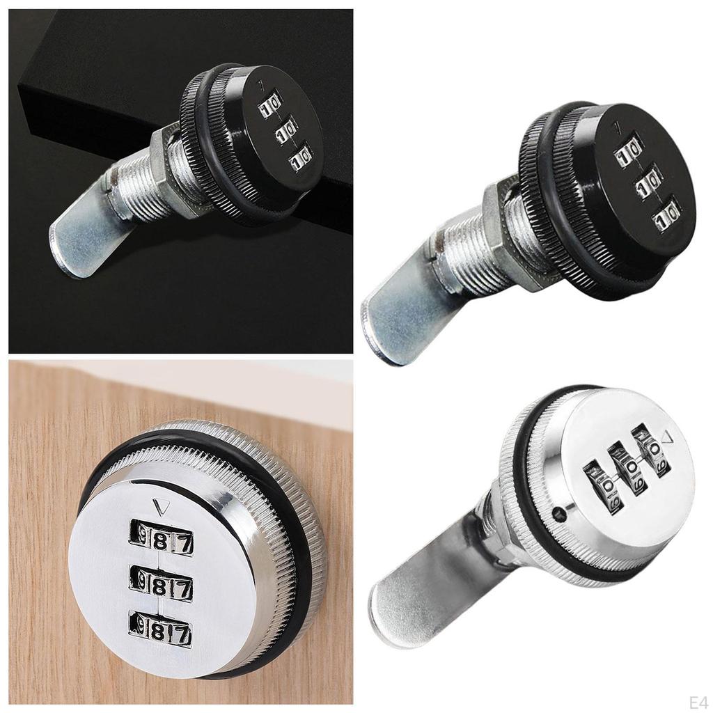 Combination Locks Bright Chrome Zinc Alloy Password Coded Lock Durable Construction 30mm