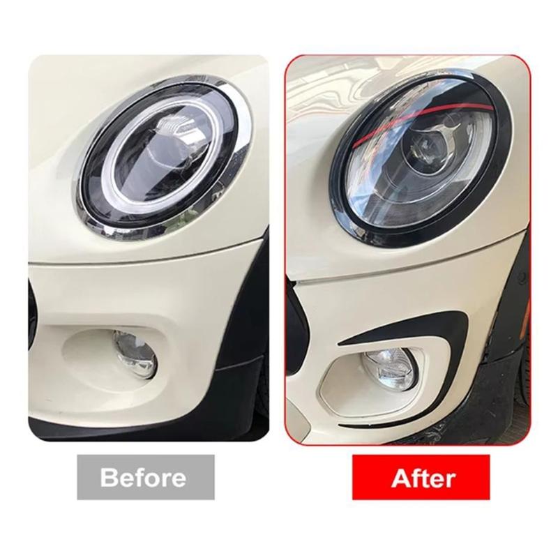 Headlight Brow Trim Pair for Listed F55 F56 F57 Models, Left Right Accent Covers with Adhesive Backing and Coated Finish
