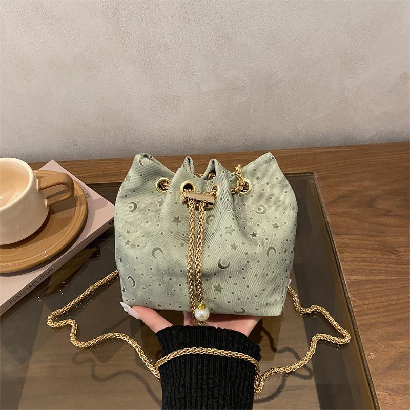 High-end Metallic Fringed Sequin Evening Bag, Luxury Water Bucket Bag, Crossbody Bag