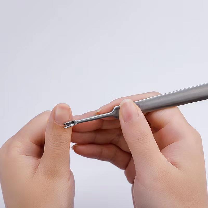 Nagelhautentferner aus Edelstahl, Silber, abgestorbene Haut, Nagelhautschieber, Trimmer, Pediküre, Nagelwerkzeuge, verdickter konkaver Griff, Schiebemesser