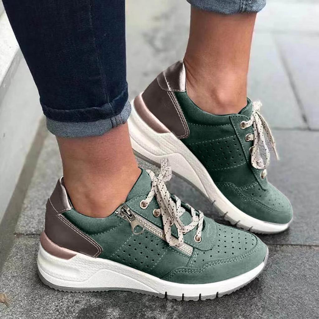 Sneakers for Women 2026 New Light Casual Women'S Shoes Sneakers Lace Up Thick Soled Large Size Single Shoes