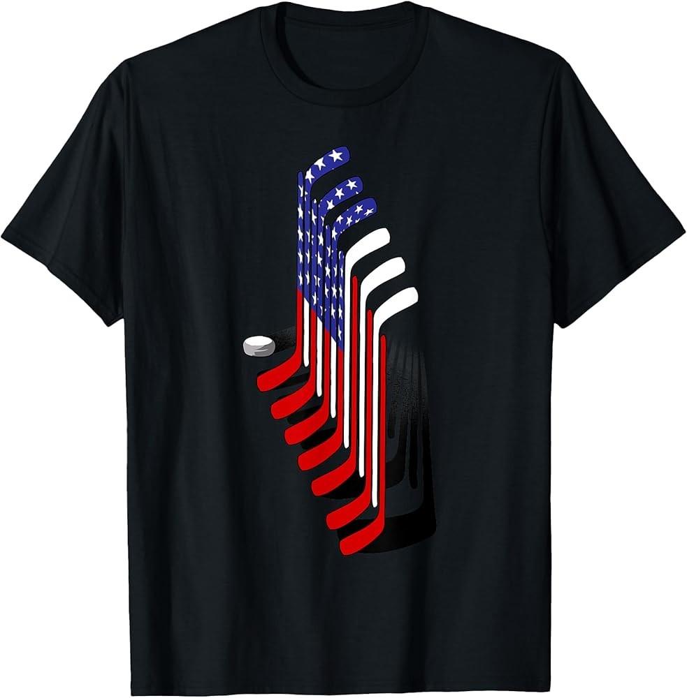 Ice Hockey American Hockey Flag Sport Player Gift TShirt Unisex T-Shirt S