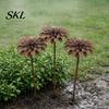 Garden Decorations Rustic Metal Flower Stakes, Large Rusted Iron Yard Art, Outdoor Ornaments 19.39 Inch Weather-Resistant Decoration for Lawns