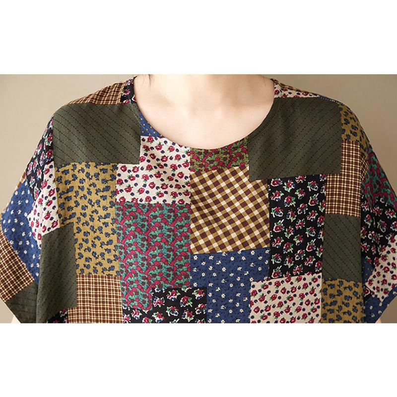 Xitao Geometrisches Print-Kleid mit Rundhalsausschnitt ZMY1129