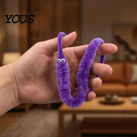 Sensory Toys for Anxiety 23cm Cute Worm Plush Toy, Fidget Caterpillar Twist Prop Handheld Tools with Big Eyes, Soft Stuffed Prank Toy Kids Party
