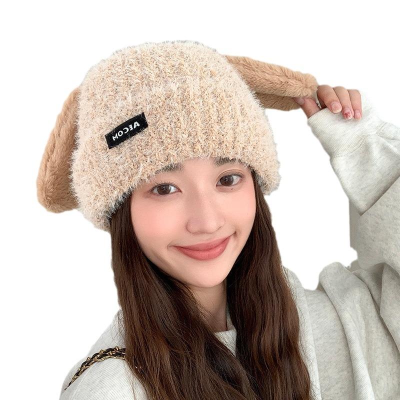 Japanese Label Thickened Knitted Hat for Women In Autumn and Winter Outdoor Warm Pullover Cold Hat with Personality and Versatile Woolen Hat for Men