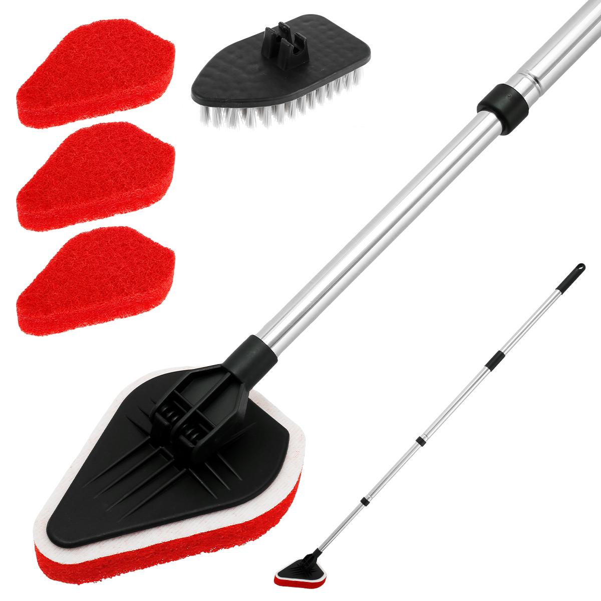 

Регулируемый набор щеток для чистки полов, чистящие инструменты, скраб для чистки бытовых щеток, губка, щетка для ванной комнаты, душа, кухонные принадлежности красный