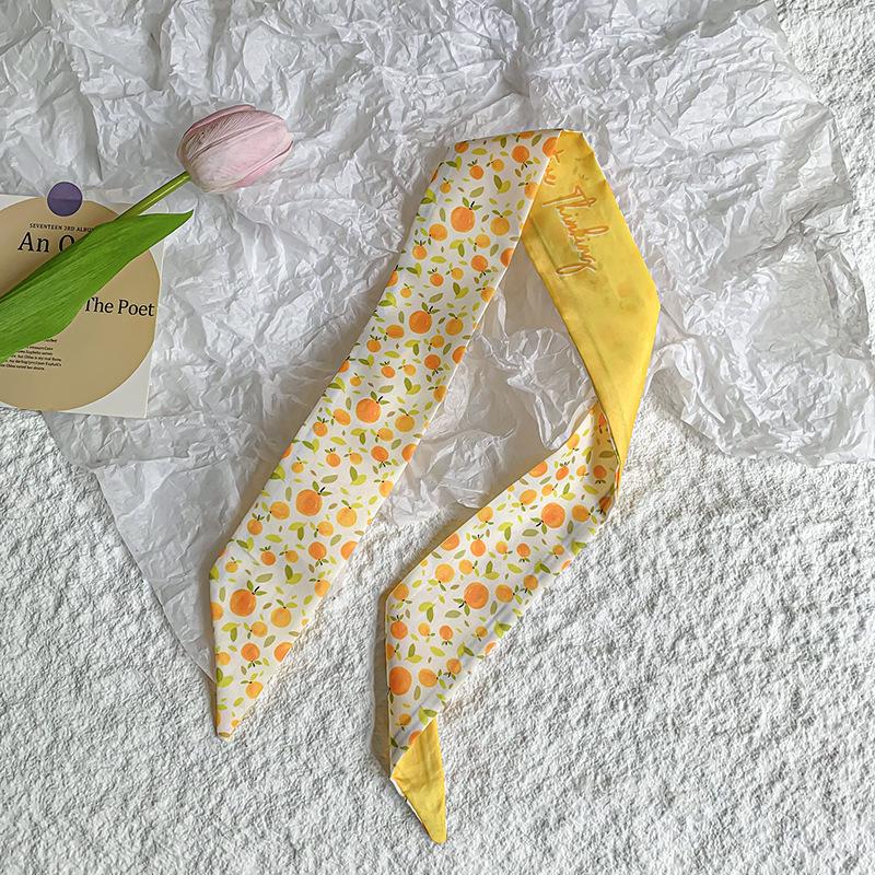 New luxury Brand Model Small Silk Scarf for Women Hair Band Bag Handle Handbag Ribbon Scarf Neck Scarves Neckerchief