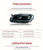 LED Projector Headlight Assembly with Flowing Turn Signals for 12-16 Volkswagen Magotan B7