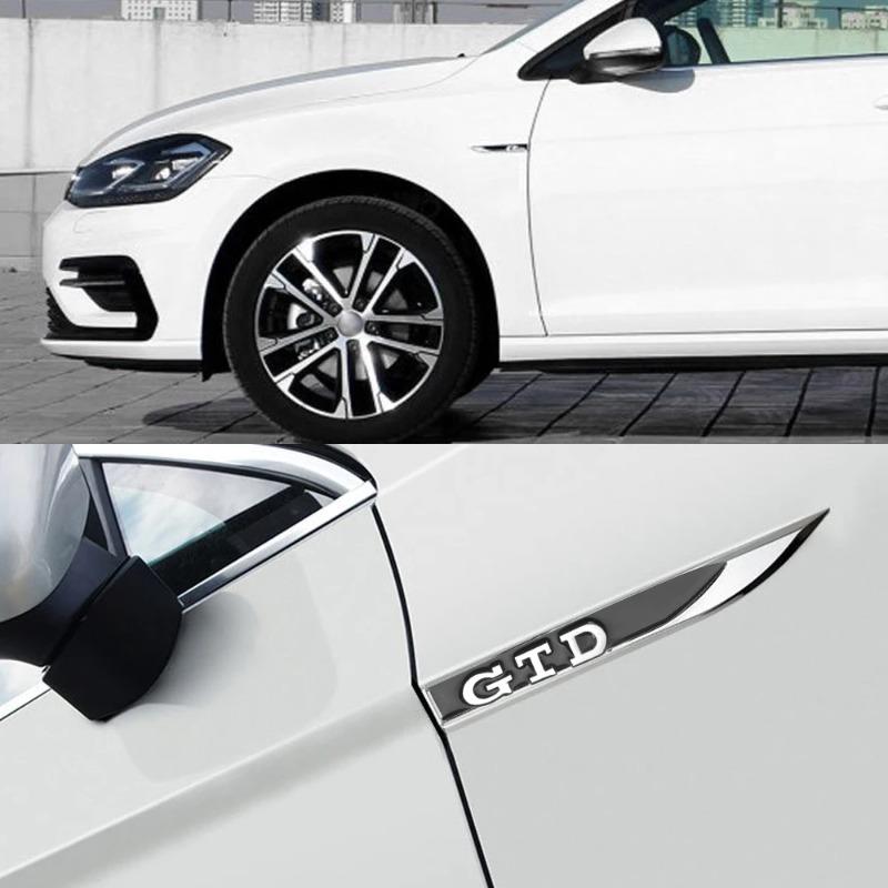Hub Caps 2PCS Car Body Side Wing Fender Badge Emblem Decoration Stickers For VW Volkswagen R Line Jetta Passat Touareg Polo Golf EA1