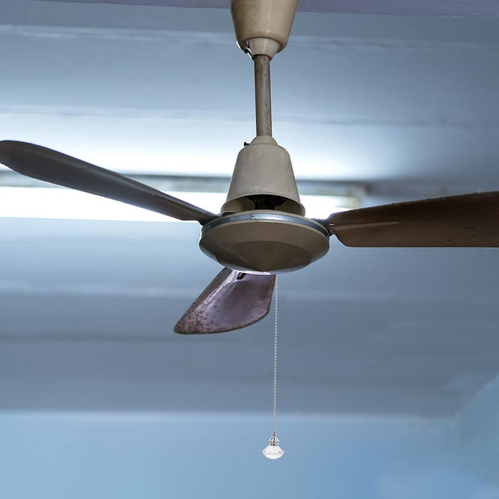 2Pcs Crystal Fan Chain Pull Extenders Decorative Hanging Pull Cord Replacement for Ceiling Fans Light Fixtures Pendant Charm