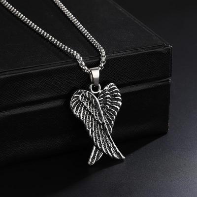 Retro Angel Wings Pendant Necklace for Men - Trendy European & American Style