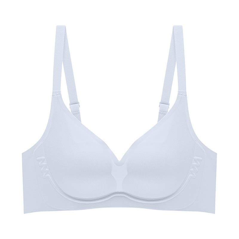 Smooth Traceless Soft Support Base Simple Adjustment Underwear Summer Thin Women Gather Big Breasts Show Small Bra