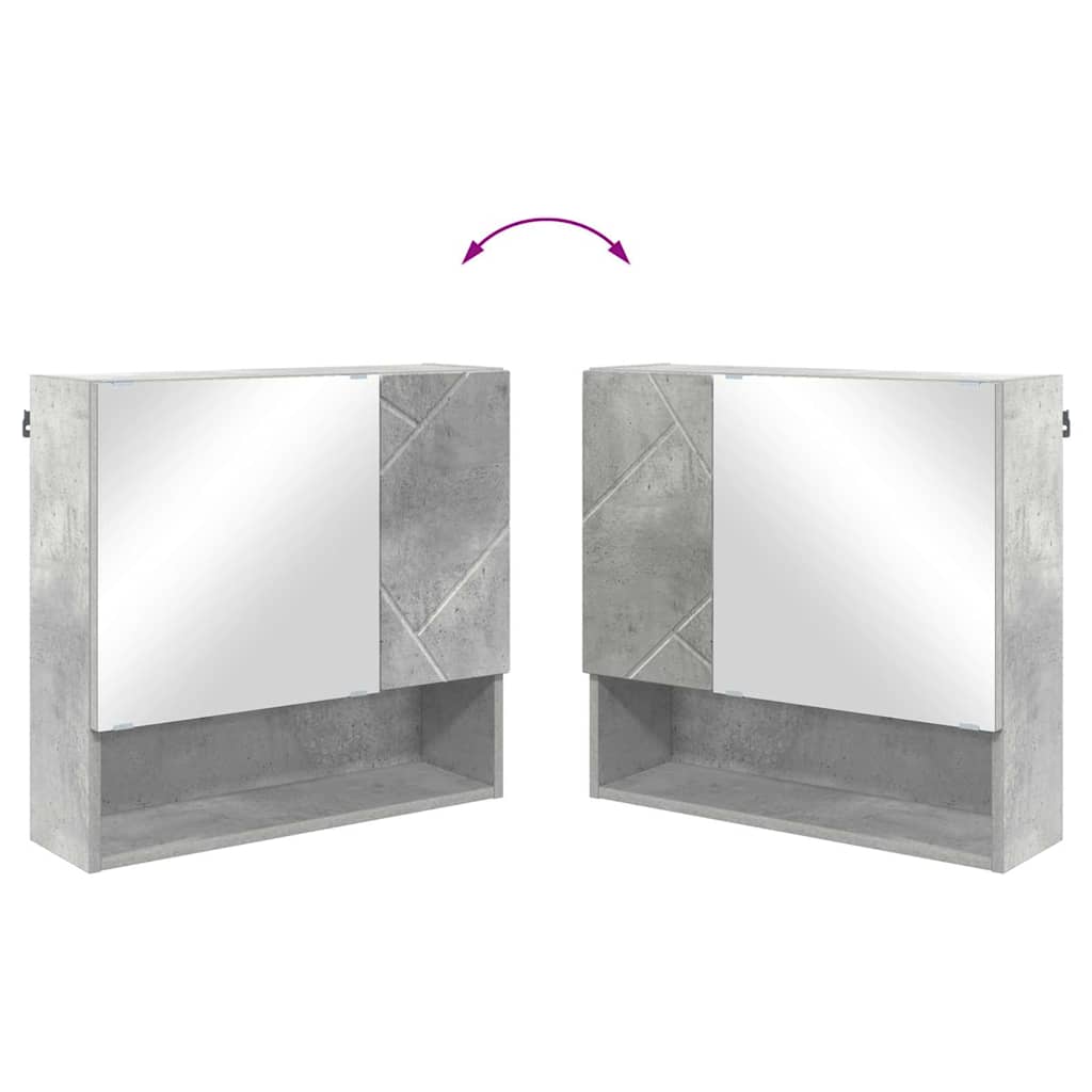 Bathroom Furniture Set 3 Pcs Concrete Grey Particleboard & Metal