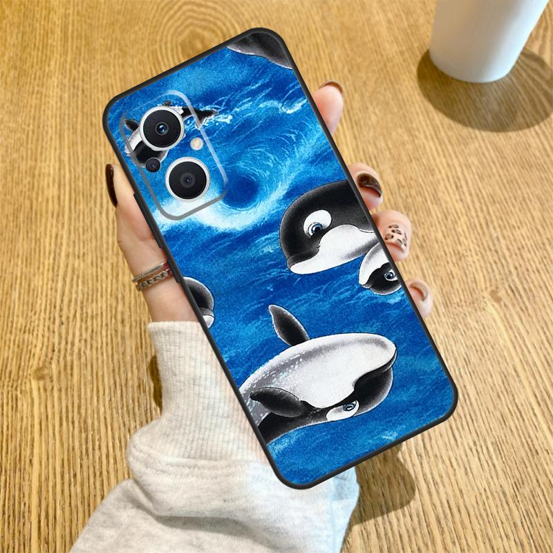 

Whale Fish Wave Sea Funda For OPPO Reno 13 F 14F 12F 11F 8T 7 8 Lite 10 11 12 14 OPPO Find X5 X6 X8 X9 Pro Case OPPO Find X5