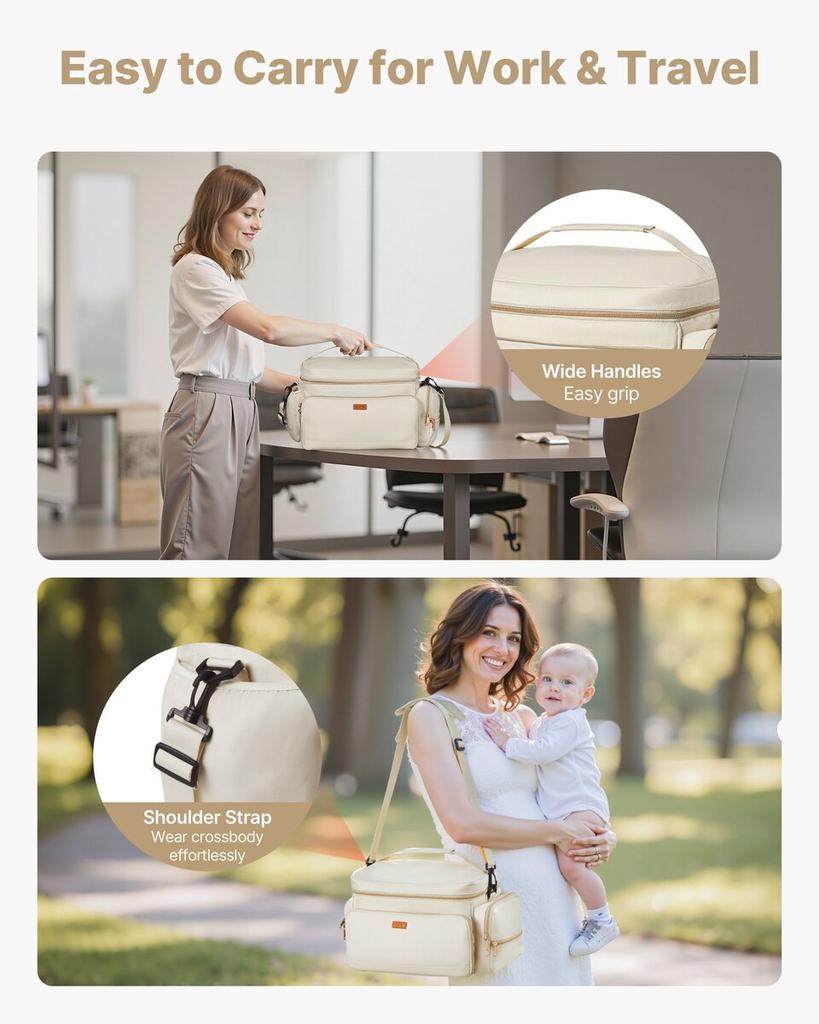 Breast Pump Bag, Breast Feeding Bag with Waterproof Mat, Fits for S1/S2, Pumping Accessories & Breastmilk Storage, Portable Pump Carrying Case for