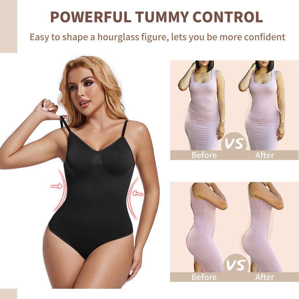 Body modellante per donna Body modellante per il controllo della pancia Body perizoma senza cuciture Body con scollo a U senza schienale Top Vita trainer Intimo dimagrante