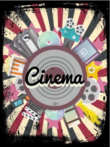 

Metal plaque vintage retro style Cinema Reel Classic tin door sign TheatreAluminum 20x30cm（7.8x11.8inch）