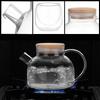 Heat Resistant Glass Tea Infuser Pot  With Wooden Cover Flower Tea Puer Kettle Coffee Cup Teapot Set Wzpi