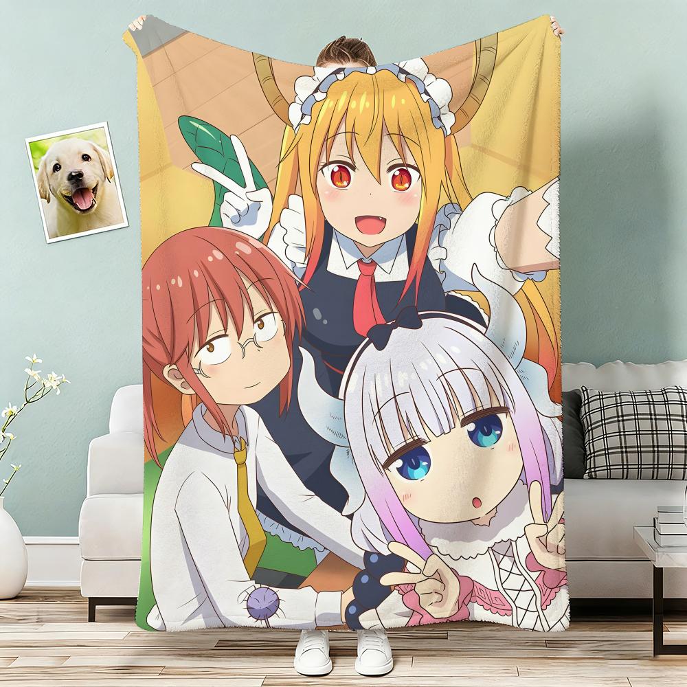 Miss Kobayashi's Dragon Maid Throw Lightweight 240g Flannel Blanket Soft Skin-friendly for Summer Cooling