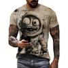 Summer Men's T Shirt Street Casual Short Sleeve Cartoon Print Funny Animal T-Shirts Fashion Streetwear Male Kids Oversized Clothing