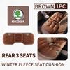 OENU7 For Skoda Flannel Warm Car Seat Anti Slip Cover Chair Front Rear Cushion Pad Octavia Superb RAPID FABIA KAMIQ KAROQ KODIAQ YETI
