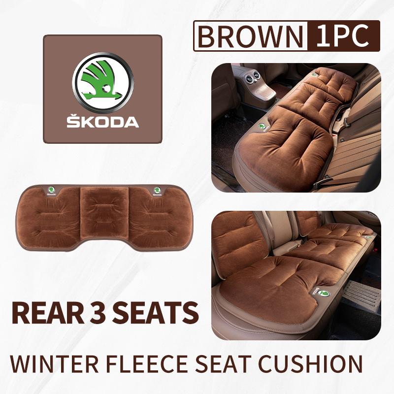 OENU7 For Skoda Flannel Warm Car Seat Anti Slip Cover Chair Front Rear Cushion Pad Octavia Superb RAPID FABIA KAMIQ KAROQ KODIAQ YETI