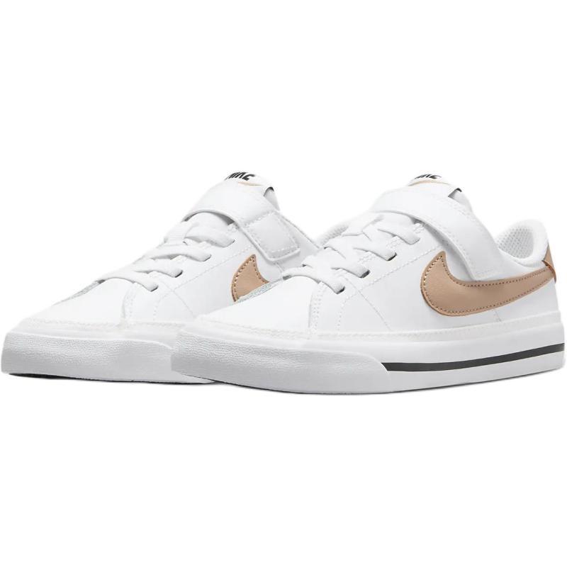 Nike Court Legacy Anti Slip Wear Resistant Low Top Kids' Skateboarding Shoes White Children Aged 3 7 Years Old Sneakers DA5381-126