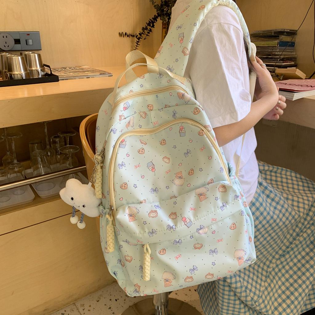 Schoolbag schoolbag junior high school girls 1011 summer new high school college students printed backpack versatile large capacity computer backpack