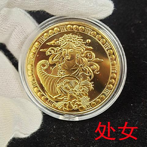 Metal Zodiac Commemorative Coin Capricorn Design 3D Relief Collectible Coin Custom Made Souvenir Coin for Astrology Enthusiasts