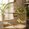 Bird Cage Hanging Toy With Natural Ball Safe Wooden Parrots Chewing Toy For Mental Stimulation
