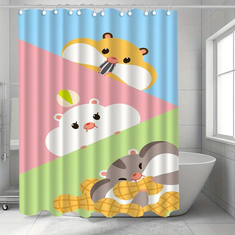 

Cartoon Crocodile Washable Dirt-Resistant Shower Curtain Shower Head Waterproof Polyester Bath Curtain For Home Decor W60H190(CM)-1 Pcs