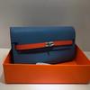 New Palm Pattern Leather Contrast Tri-fold Long Leather Women's Wallet Ticket Holder Fashion Grab Bag