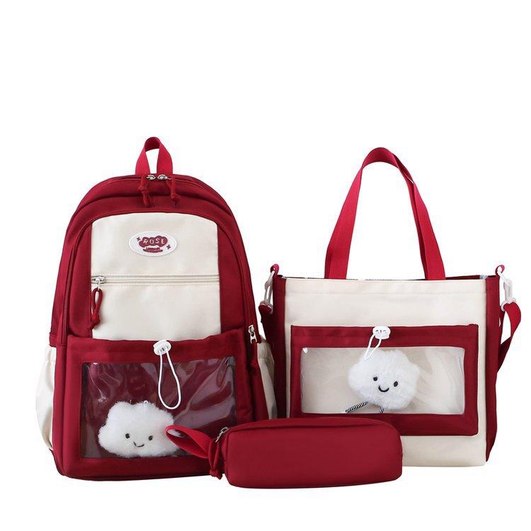 Schoolbag1011 high value Mori multi-compartment niche fashion transparent pain layer schoolbag ins cute girl double shoulder tide bag
