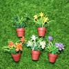 3pcs Mini Dollhouse Miniature Green Plant Simulated Flower Bonsai  Doll House Accessories