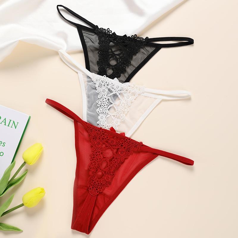 Girls G String Lace Panties Sexy Women Briefs Hollow Out Thong Thin Transparent Underwear Female Low Waist Lingerie