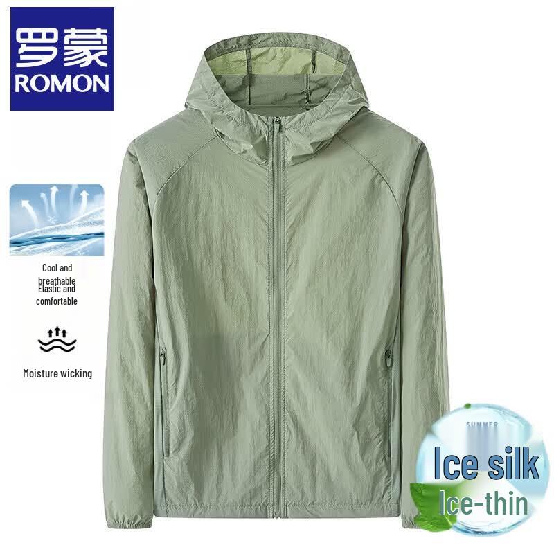 Romone Men s Summer Ice Silk UPF50+ Sun Protection Hoodie M