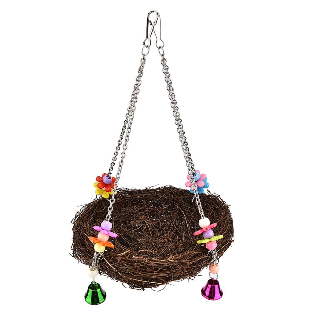 Bird Nest Hanging Cage Hut Tent Bed Bird Parrot Toy Birds Nest Parrot Straw Nest Cages
