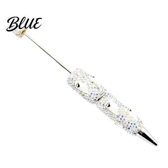 Rhinestone Writing Pen Beadable Pen Glitter Plastic Beaded Halloween Pumpkin Ghost Skull Smooth Gel Ink for DIY Craft Making School Office Supplies