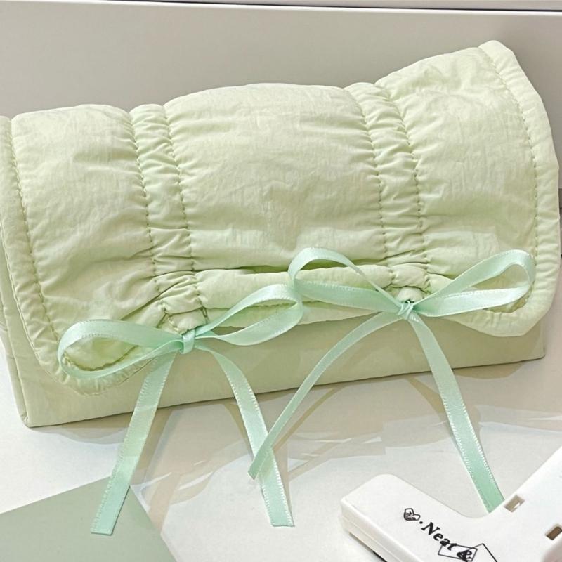 High Capacity Pencil Case Bowknot Pen Pouches Portable Pen Organizers Travel Makeup Storage Bag for Women Girl Student