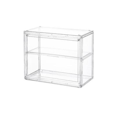 Acrylic Transparent Display Box Wall-Mounted Magnetic Model Storage Box with Lid Stackable Cosmetic Organizer Rack Collectibles