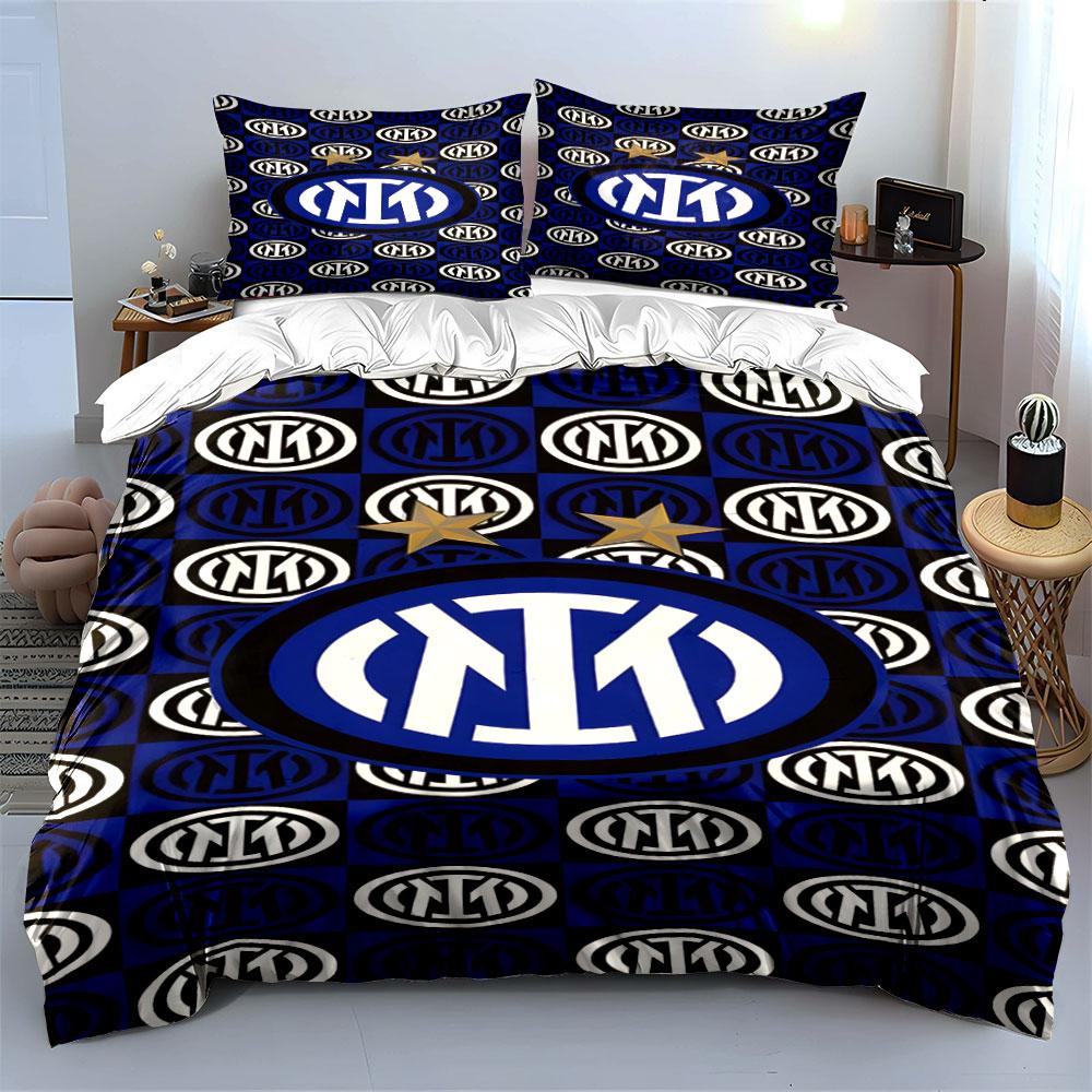 Motivo logo Inter Milan. Set lenzuola Set copripiumino Copripiumini Federe(1 * Copripiumino 2 * Federe senza imbottitura per piumino)