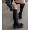Retro Tall Tube Looks Thin Autumn and Winter New Boots Women's 2025 New Models But Knee Thick-soled Thick Heel Heightening Long Tube Fashion Boots
