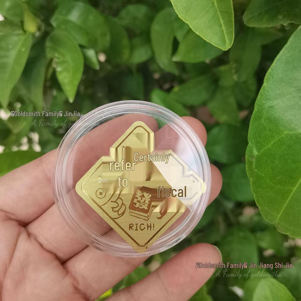 999 Guldfolie Mobilklistermärke - Inflödande Rikedom, Välståndsguden Födelsedagspresent